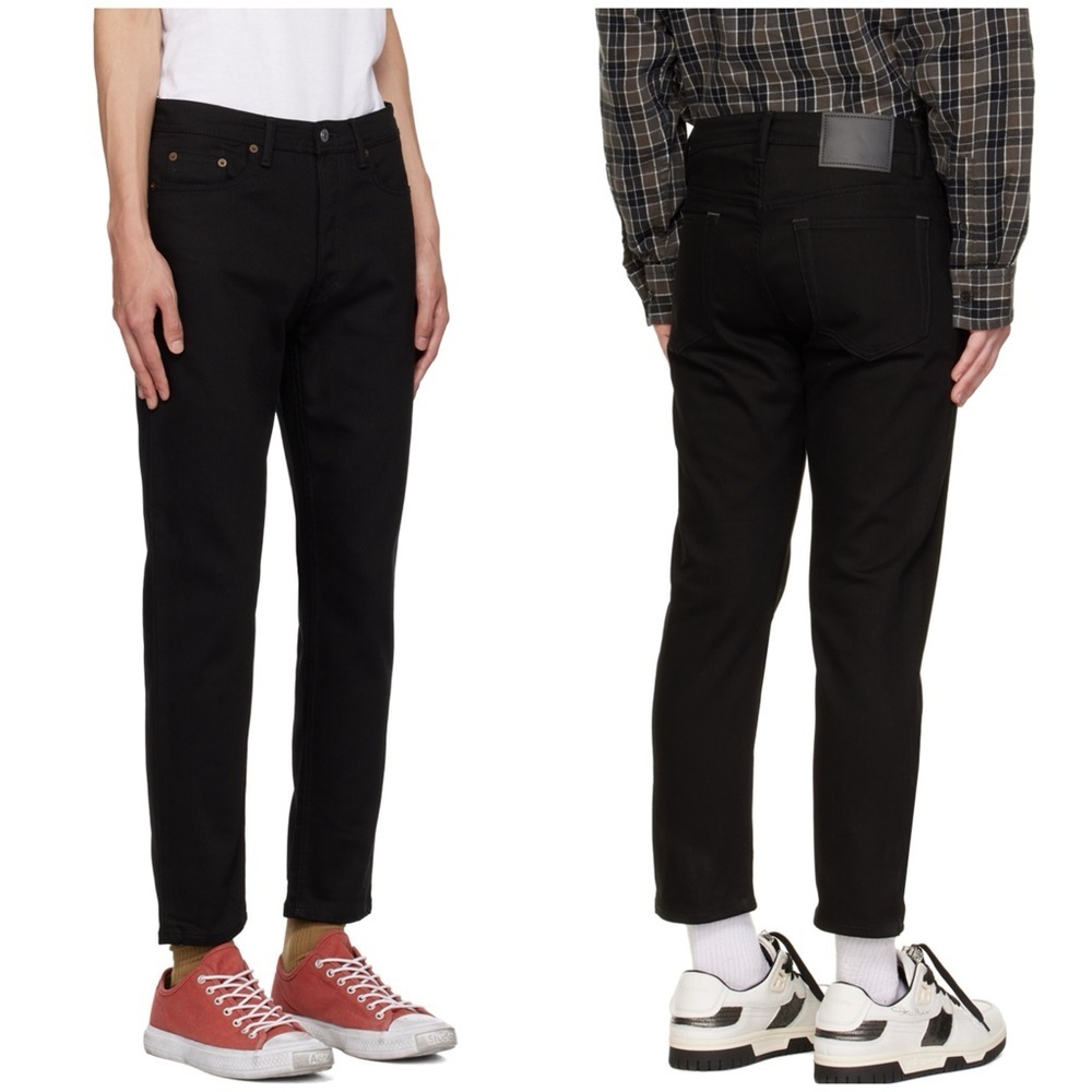 NWT Acne Studio River Stay Black Jeans Straight Leg Crop Sz 33